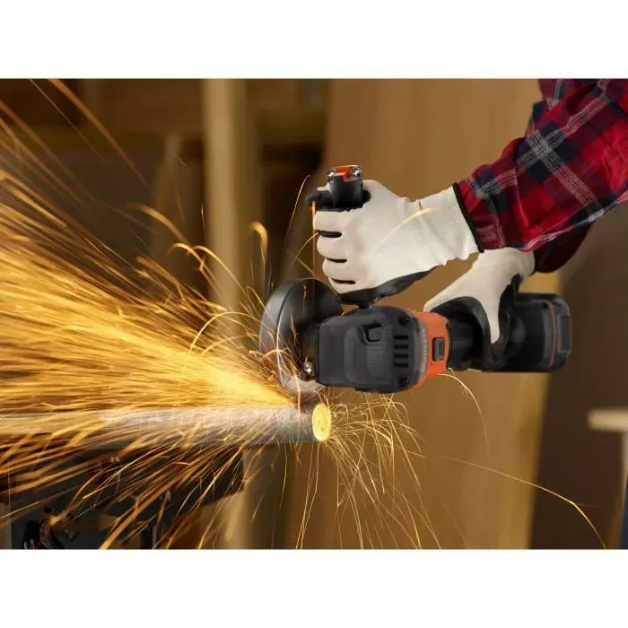 Black+Decker BCG6L8N-XJ Meuleuse sans fil 18 V brushless, diamètre de meule 115 mm, sans batterie ni chargeur