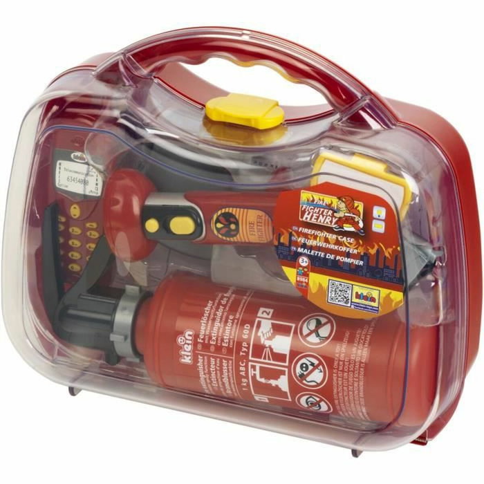 Klein Set pompiers Fire Fighter Henry avec mallette transparente et 6 accessoires