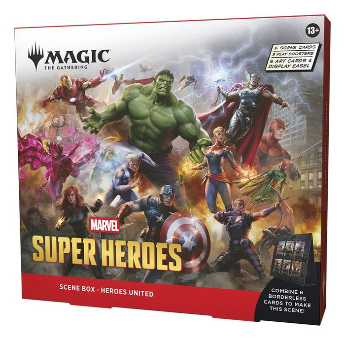 Wizards of the Coast Magic the Gathering Marvel Super Heroes Présentoir boîtes scéniques (4) *ANGLAIS* Wizards of the Coast Magic the Gathering Marvel Super Heroes Présentoir boîtes scéniques (4) *ANGLAIS*