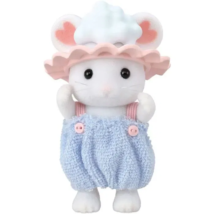 Sylvanian Families - Bébé et Frère Souris Marshmallow - Set de Bain 5805 avec Accessoires et Figurines Articulées Habillées