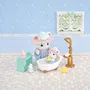 Sylvanian Families - Bébé et Frère Souris Marshmallow - Set de Bain 5805 avec Accessoires et Figurines Articulées Habillées