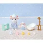 Sylvanian Families - Bébé et Frère Souris Marshmallow - Set de Bain 5805 avec Accessoires et Figurines Articulées Habillées
