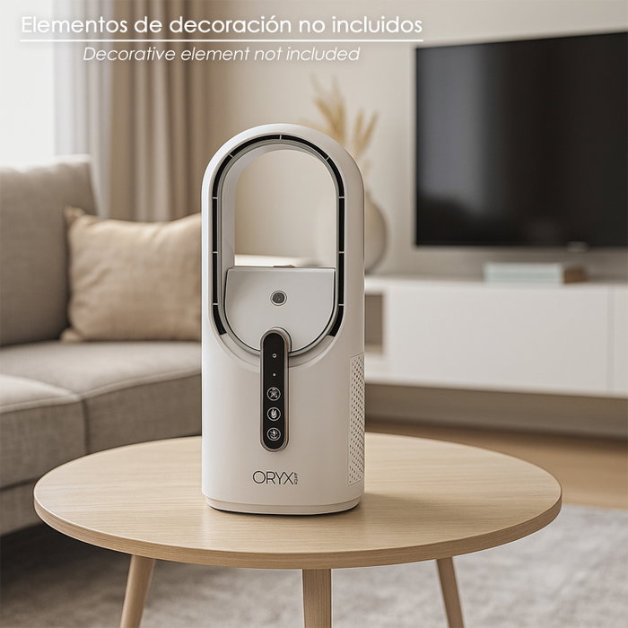 ORYX Ventilateur de table sans pales blanc avec batterie rechargeable