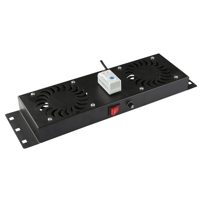 Lanview Logon RAF115BL - Module de ventilation avec 2 ventilateurs pour toit, thermostat analogique intégré, débit 280 m3/h Lanview Logon RAF115BL - Module de ventilation avec 2 ventilateurs pour toit, thermostat analogique intégré, débit 280 m3/h