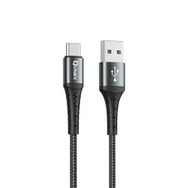 Qcharx International Câble USB-A vers USB-C Lyon, Aluminium, 1m, Charge Rapide 3A