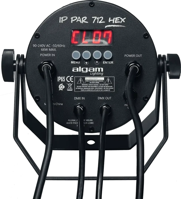 ALGAMLIGHT Par LED IP65 7x12W Hex RGBW+Ambre+UV DMX - Projecteur Scène 84W 40° 6/10 Canaux