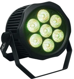 ALGAMLIGHT Par LED IP65 7x12W Hex RGBW+Ambre+UV DMX - Projecteur Scène 84W 40° 6/10 Canaux
