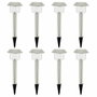 Lumisky Alesia Lot de 8 Balises Solaires LED Argenté en Acier Inoxydable, Blanc Froid 6500K