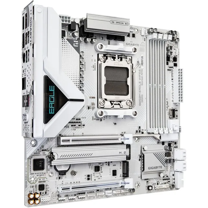 Gigabyte B850M EAGLE WF6E ICE - Carte mère Micro-ATX - Chipset AMD B850 - DDR5 & PCIe 5.0 - WiFi 6E - Pour PC gaming compact