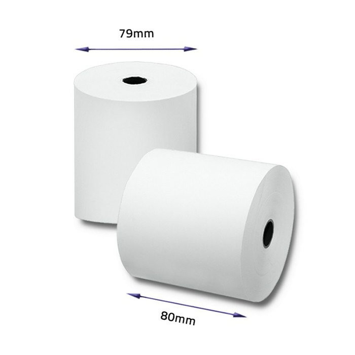 Rouleau de Papier Thermique Qoltec 51892 10 Unités 79 mm 80 m Blanc