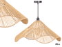 GIFTDECOR Lampara Techo 60cm Vuelo Cuerda Negro-Natural
