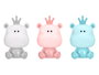 Giftdecor Lampe Enfant Quitamiedo Hippopotame Assortiment Couleurs 14x24x13 cm USB 3 Intensités (Set de 8)