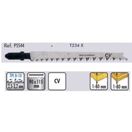 CMT Lame de scie sauteuse 5544 T234X pour bois et plastique fin