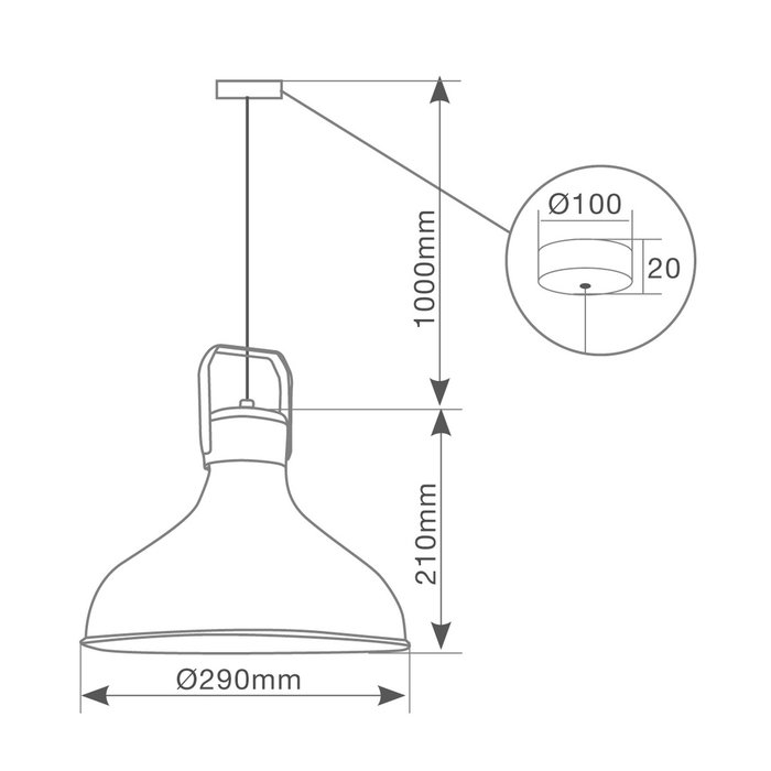 GSC Evolution Lámpara colgante Barum E27 Cobre 1M