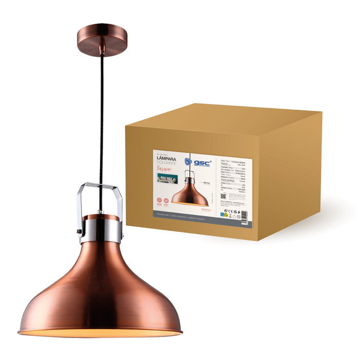GSC Evolution Lámpara colgante Barum E27 Cobre 1M