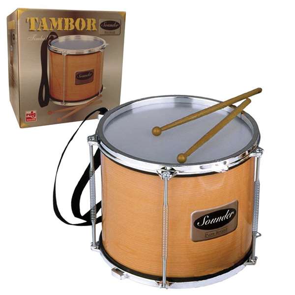 Reig Tambour sonore métallisé 21 x 26 cm en coffret - Jouet musical pour enfants dès 3 ans