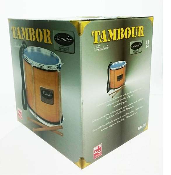 Reig Tambour sonore métallisé 21 x 26 cm en coffret - Jouet musical pour enfants dès 3 ans