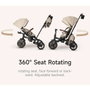 Ociotrends Triciclo Comfo Max 6-en-1 Pliable en Aluminium - Tricycle Évolutif avec Roues EVA, Siège Tournant 360°, Reclinable, Confort Maximal - Beige