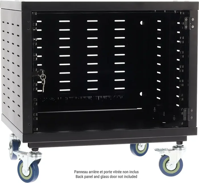 Algamaudio Rack de Studio Modulaire 8U avec Roues - Noir - Armoire Rack 19 Pouces