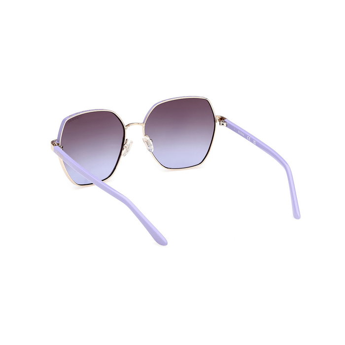 Guess Gafas Lunettes de Soleil Femme GU00108 92W Carrées Bleu Verres 60mm Monture Bleue Pont 17mm Branches 140mm