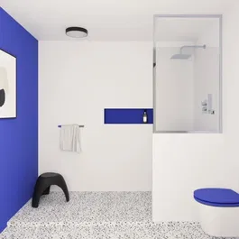 GELCO Pare Muret ONLY Chrome 80 cm Largeur, Hauteur Réglable 110-165 cm, Profils Aluminium, Panneau Verre Transparent pour Salle de Bain