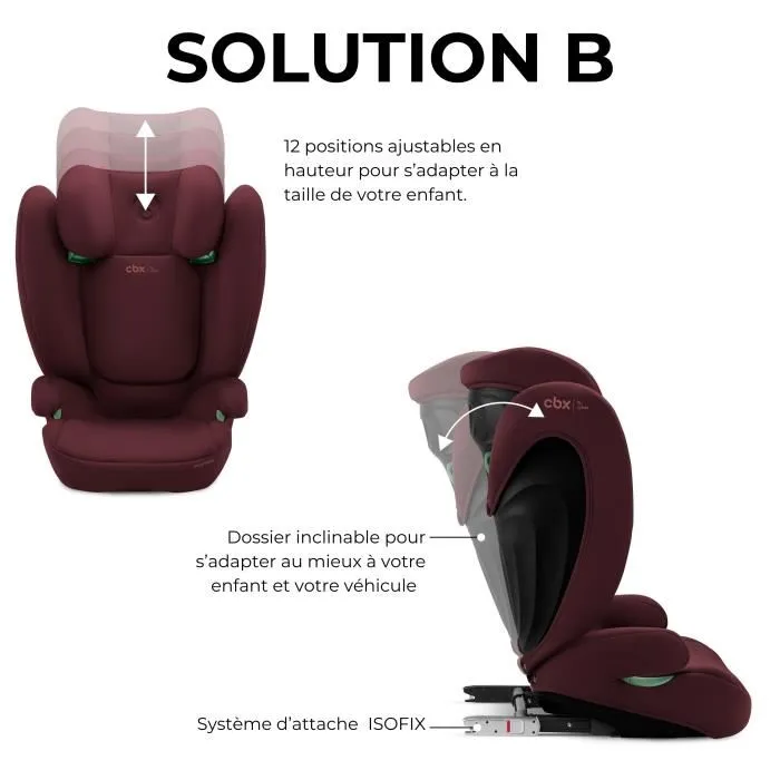 Cybex Solution B i-Fix Siège auto Groupe 2/3 3-12 ans 15-50 kg 100-150 cm Rouge Dynamic Red