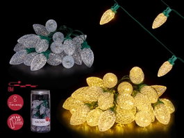 Krist+ Ruban LED 5m 25 LEDs Lumière Chaude Jaune Extérieur 8 Fonctions avec Minuterie 10x20x10 cm (Set de 12)