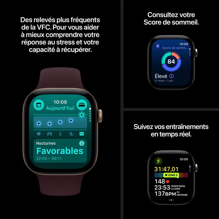 Apple Watch Series 12 GPS + Cellular - 42mm - Boîtier Radiant Gold Titanium - Bracelet Radiant Gold Milanese Loop