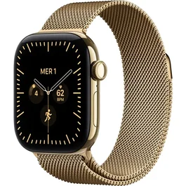 Apple Watch Series 12 GPS + Cellular - 42mm - Boîtier Radiant Gold Titanium - Bracelet Radiant Gold Milanese Loop