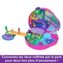 Polly Pocket - Coffret 2 en 1 La Famille des Paresseux, sac surprise de voyage avec bandoulière, 2 figurines et 12 accessoires, jouet pour enfant dès 4 ans, HRD40