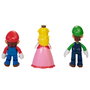 Jakks Pacific - Pack de 3 Figurines Articulées Super Mario de 10 cm (Mario, Luigi, Princesse Peach) - Figurines du Royaume Champignon - Licence Nintendo
