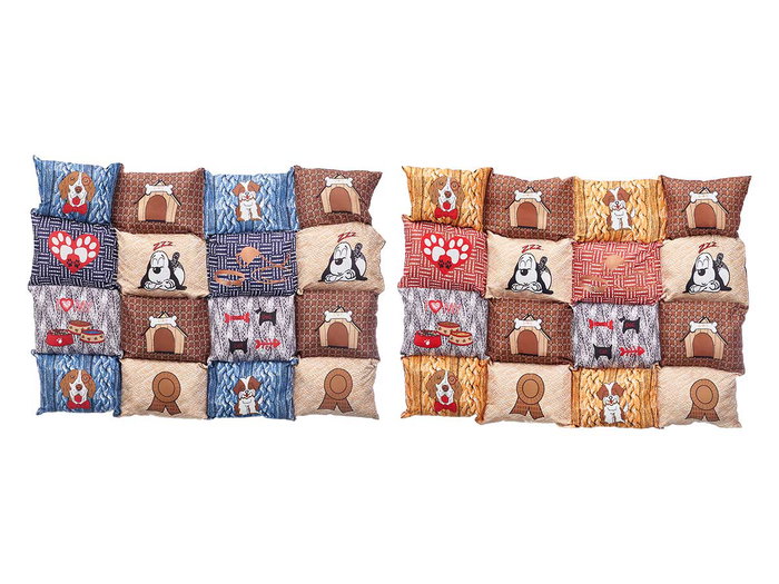 Mascow Couchage pour Animal de Compagnie Rectangulaire 65x95 cm Tissu Polyester avec Base Antidérapante (Set de 6)