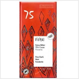 Vivani Chocolat Noir Panama 75% avec Sucre de Coco 80g Vegan