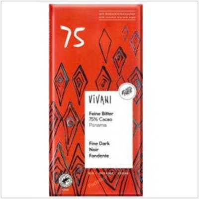 Vivani Chocolat Noir Panama 75% avec Sucre de Coco 80g Vegan Vivani Chocolat Noir Panama 75% avec Sucre de Coco 80g Vegan