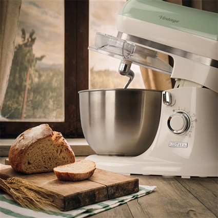 Ariete 1588/04 Robot de cuisine vintage vert, bol inox, 10 vitesses + fonction pulse, avec accessoires