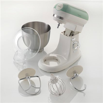 Ariete 1588/04 Robot de cuisine vintage vert, bol inox, 10 vitesses + fonction pulse, avec accessoires