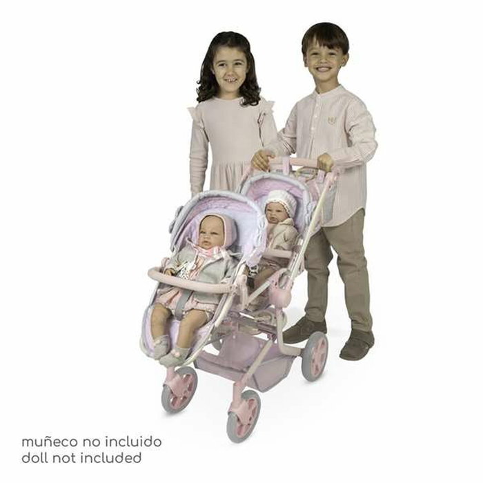 Decuevas Chaise double pliante multiposition pour poupées jusqu'à 52 cm, métal, plastique et polyester