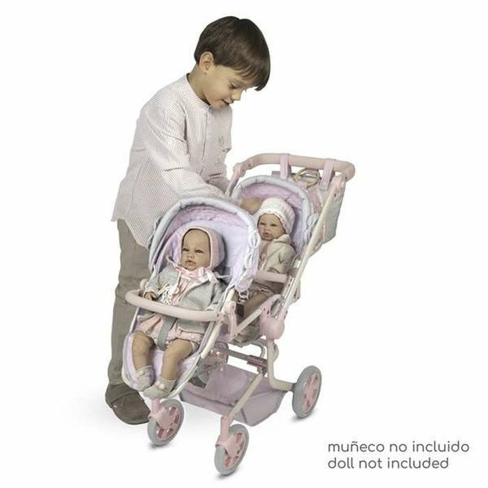 Decuevas Chaise double pliante multiposition pour poupées jusqu'à 52 cm, métal, plastique et polyester
