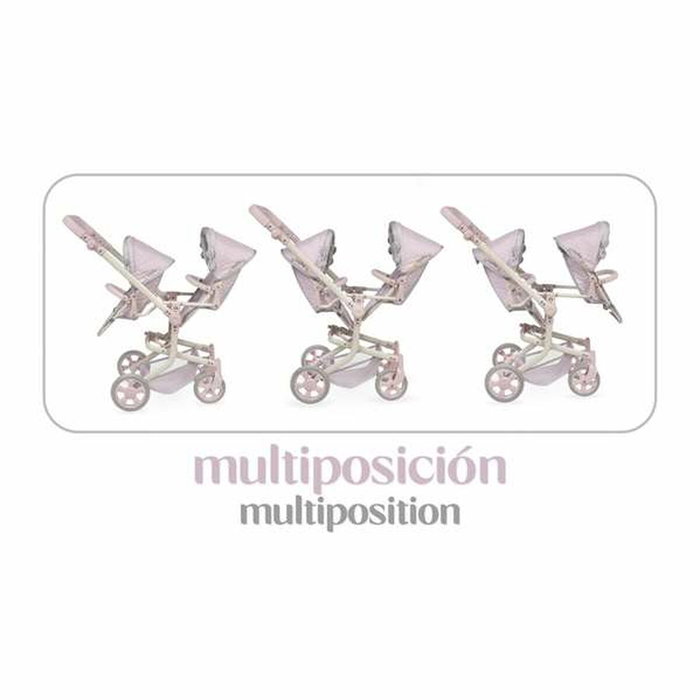 Decuevas Chaise double pliante multiposition pour poupées jusqu'à 52 cm, métal, plastique et polyester