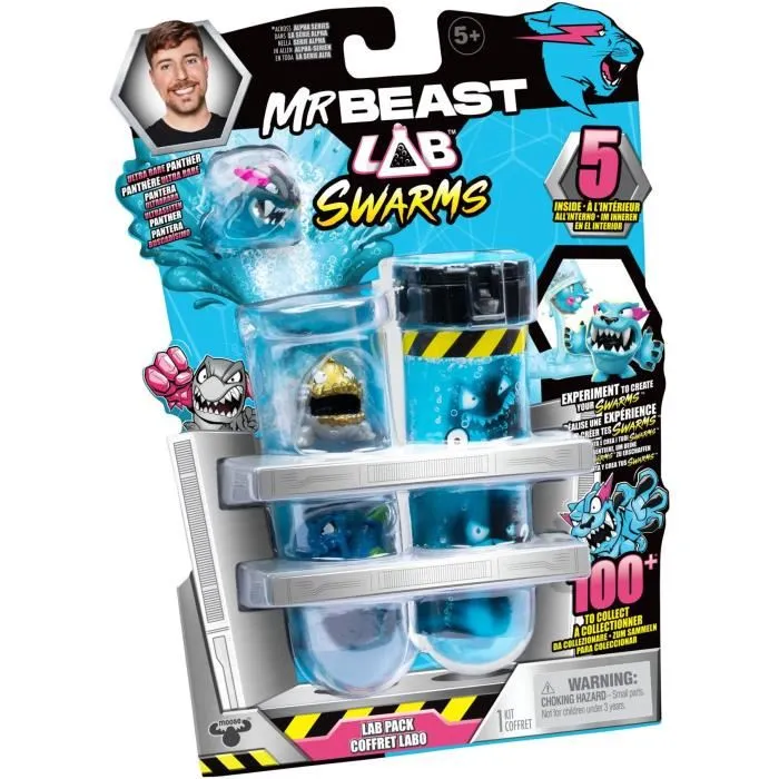 Moose Toys MrBeast Lab Swarms - Figurines Miniatures 2.5 cm, Lot de 5 modèles aléatoires à collectionner (plus de 100), pour enfant dès 4 ans