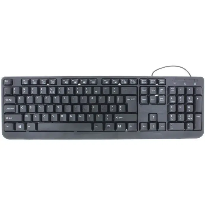 Mobility Lab Combo Clavier et Souris PC Filaire - Clavier 105 Touches avec Touches Multimédias, Souris Optique 1200 DPI - Noir