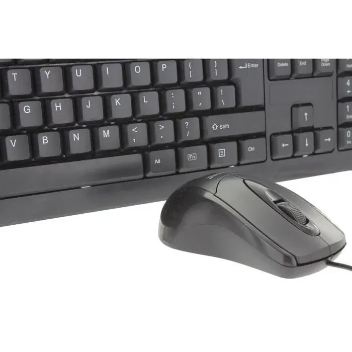 Mobility Lab Combo Clavier et Souris PC Filaire - Clavier 105 Touches avec Touches Multimédias, Souris Optique 1200 DPI - Noir