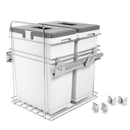 VIBO Poubelle Kombi M450 2x30L pour Meuble 450mm avec Structure Chromée et Contenants en Plastique