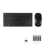 Tooq Ensemble Clavier Compact et Souris Slim Sans Fil Noir