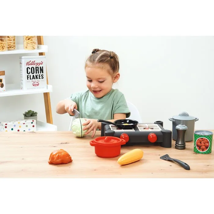 Ecoiffier Dinette Réchaud Jeu d'Imitation pour Enfants +18 mois avec 11 Accessoires