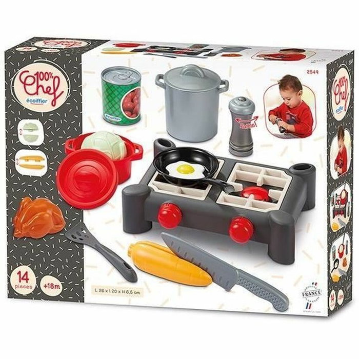 Ecoiffier Dinette réchaud - Jeu d'imitation avec 11 accessoires