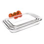 Ibili Lot de 3 Plats à Four Rectangulaires en Borosilicate 29.5x17.5cm 34.5x20.5cm 39.3x23.6cm