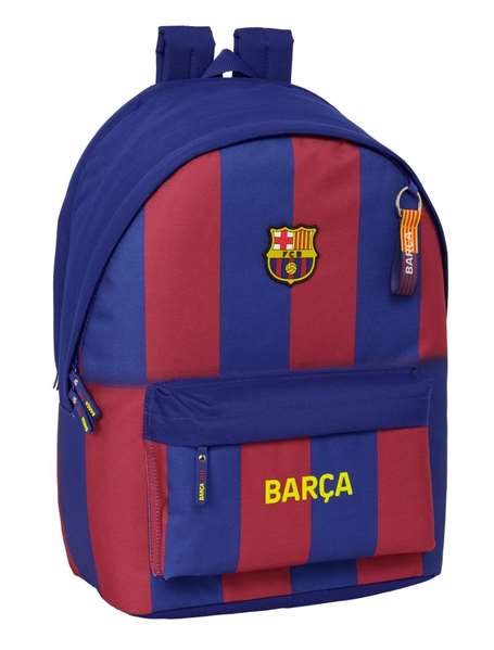 Safta Mochila double pour ordinateur portable 15,6 pouces avec charge USB, design F.C. Barcelona 1er équipement 25/26, 31x44x18 cm