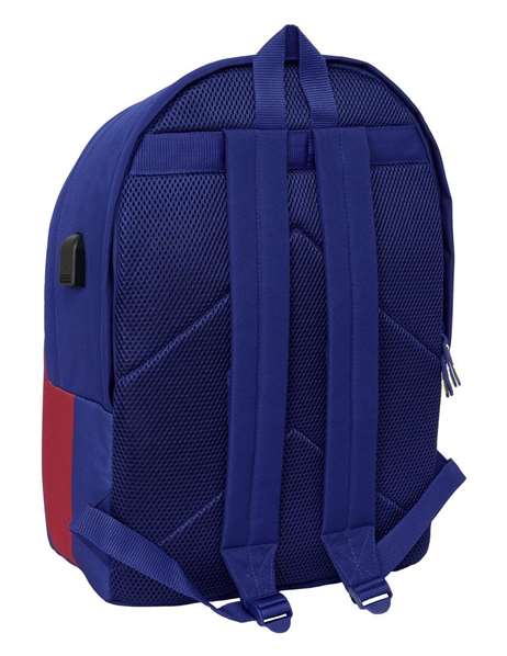 Safta Mochila double pour ordinateur portable 15,6 pouces avec charge USB, design F.C. Barcelona 1er équipement 25/26, 31x44x18 cm