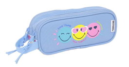 Safta Portatout Double Recyclé Smiley World "Joyful" - Boîte de Rangement 21 x 8 x 6 cm - Produit en Espagnol